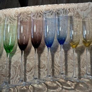 Lenox Multicolor Crystal Champagne Flutes